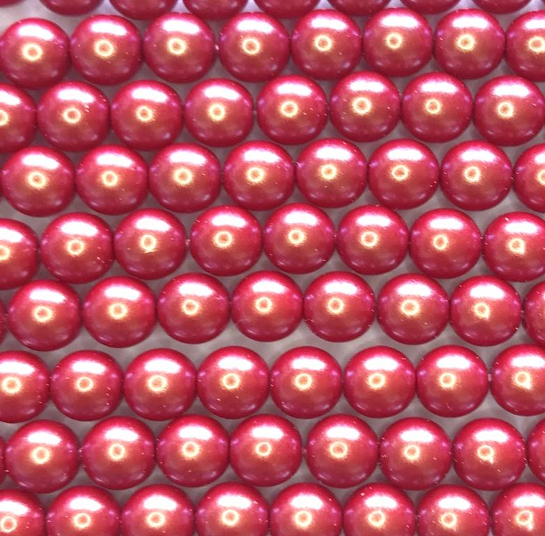 4mm Czech Round Glass Pearl Strand of 55 – 02010/30005 – Iridescent Red