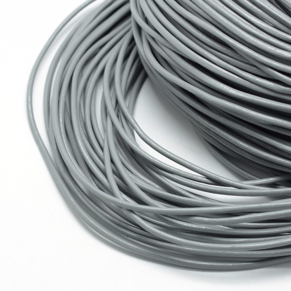 1.5mm Leather Cord - 5 Meters - Light Grey