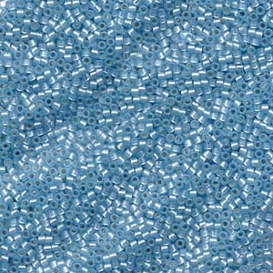 11/0 – Miyuki Delica - 5g Bag – Silver Lined Lt Aqua Alabaster Dyed – DB0628
