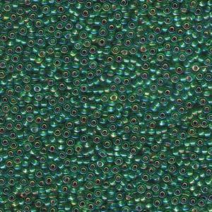 11/0 Miyuki Seed Beads - 25g Bag – Silver Lined Green AB - Colour 1016