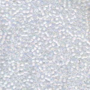 11/0 Miyuki Seed Beads - 25g Bag – White Lined Crystal AB - Colour 284