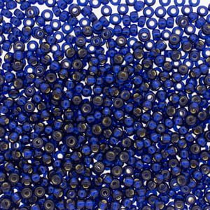 8/0 Miyuki Seed Beads - 25g Bag – Duracoat Silver Lined Navy Blue - Colour 4281
