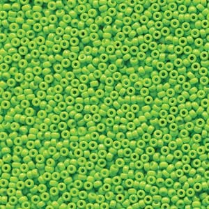 15/0 Miyuki Seed Beads - 5g Bag – Duracoat Opaque Dyed Neon Green - Colour 4471