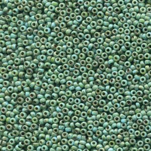 11/0 Miyuki Seed Beads - 25g Bag – Picasso Seafoam Green Matte - Colour 4514