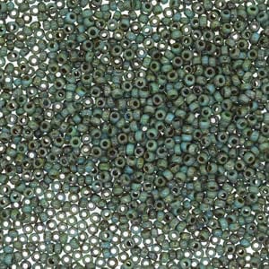 15/0 Miyuki Seed Beads - 5g Bag – Picasso Opaque Seafoam Green – Colour 4514