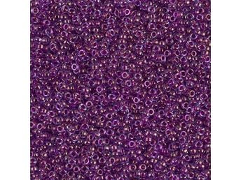 15/0 Miyuki Seed Beads - 5g Bag – Fuchsia Lined Crystal Lustre - Colour 2247