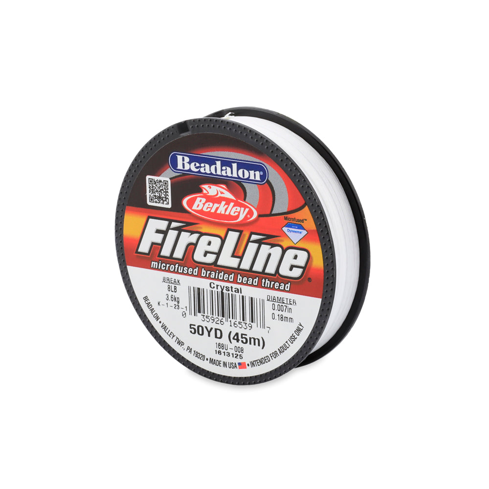 FireLine Braided Bead Thread 8lb – Crystal – 50yd Spool