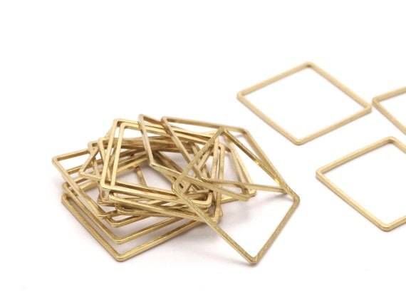 Antique Brass - 20mm Square Bead Frame