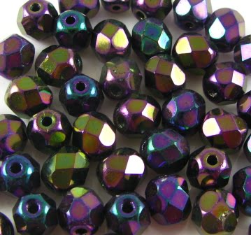 4mm Czech Fire Polish – 23980/21495 – Jet Red Iris x 100
