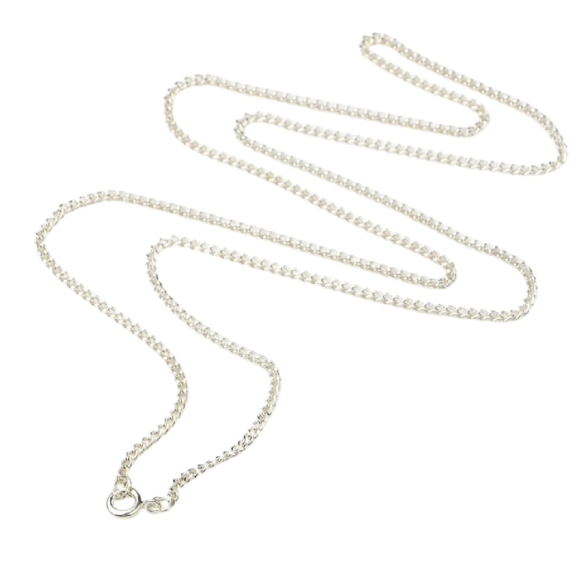 Silver Plated Curb Chain Necklace 3x2mm – 24 Inch