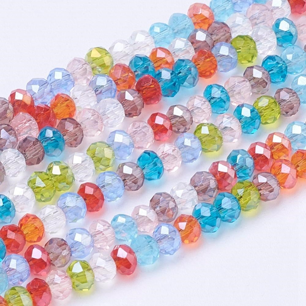3x2mm Rainbow Crystal Rondelle Strand – Approx 140 beads