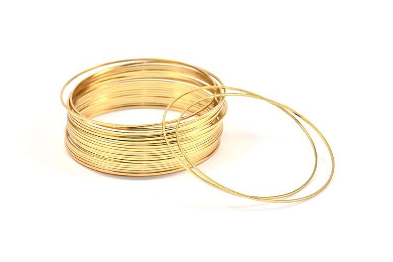 Gold Coloured Brass - 40mm Ring
