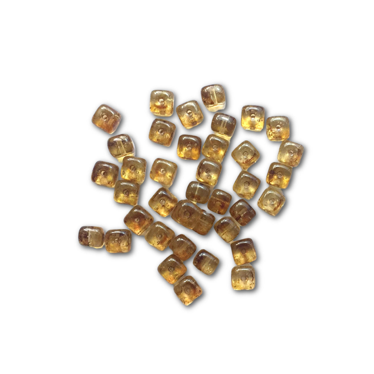 Jablonex Recycled - 5x7mm Cube Beads - Old Whisky - Pack of 20