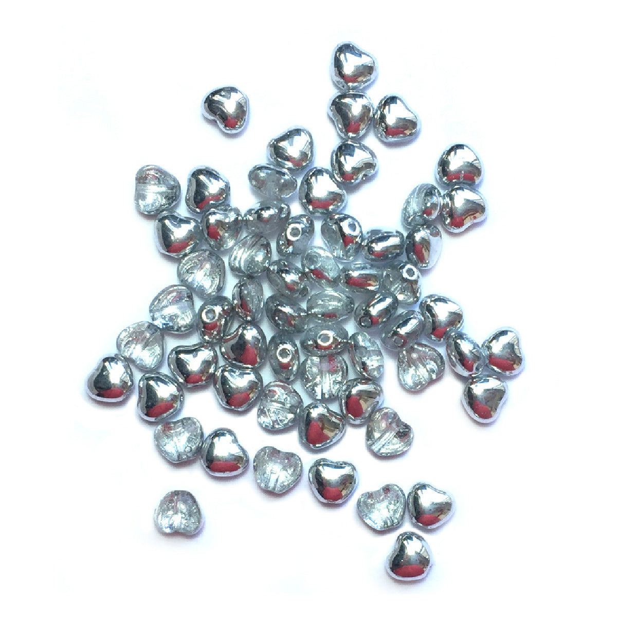 Jablonex Recycled - 6mm Heart Beads - Half Labrador - Pack of 20