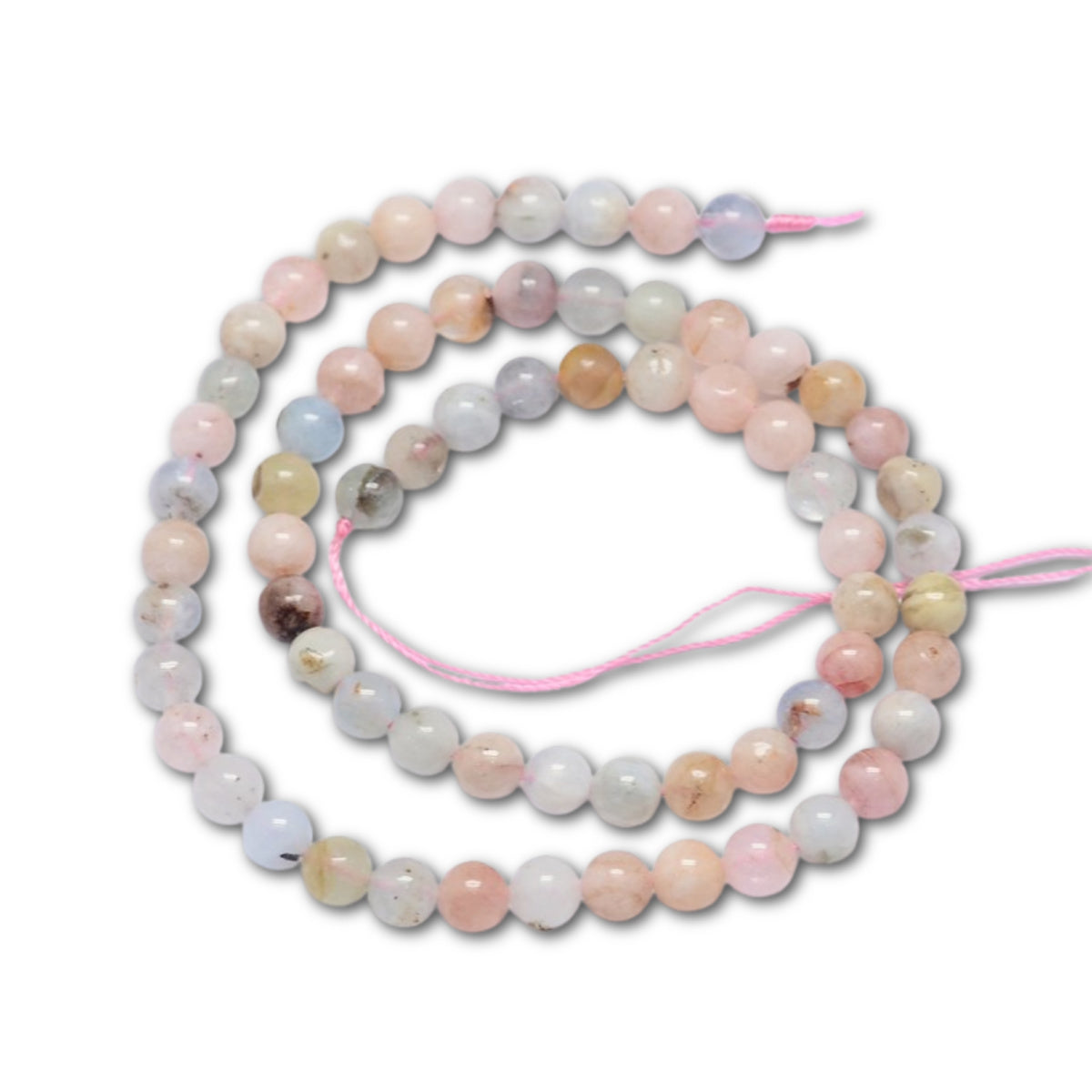 6mm Morganite Round Bead Strand – Approx 68 beads