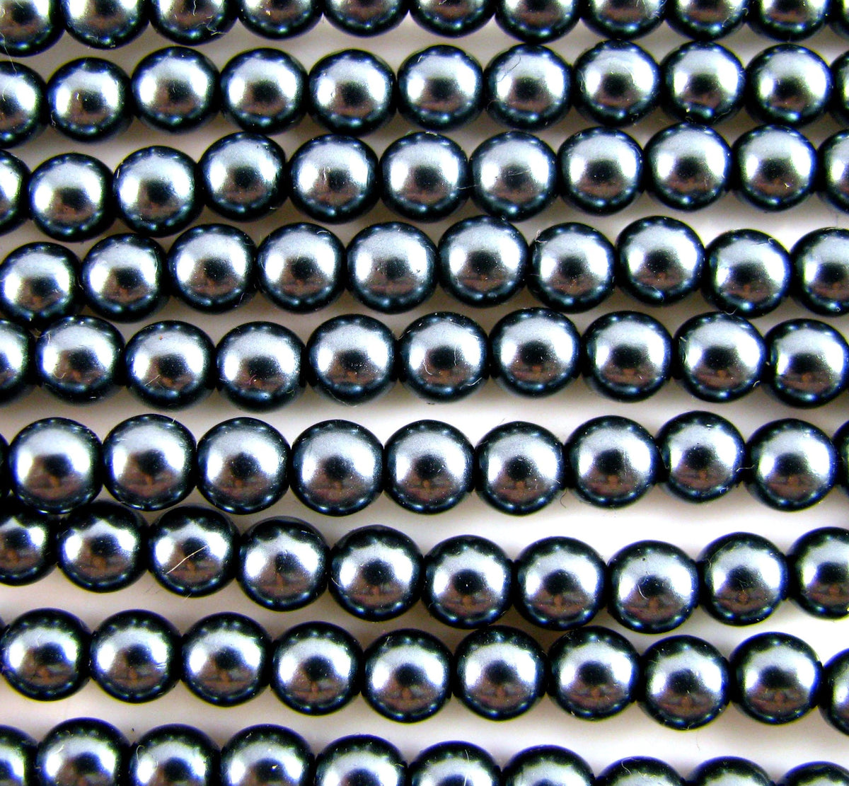6mm Czech Round Glass Pearl Strand of 36 – 70040 – Petrol
