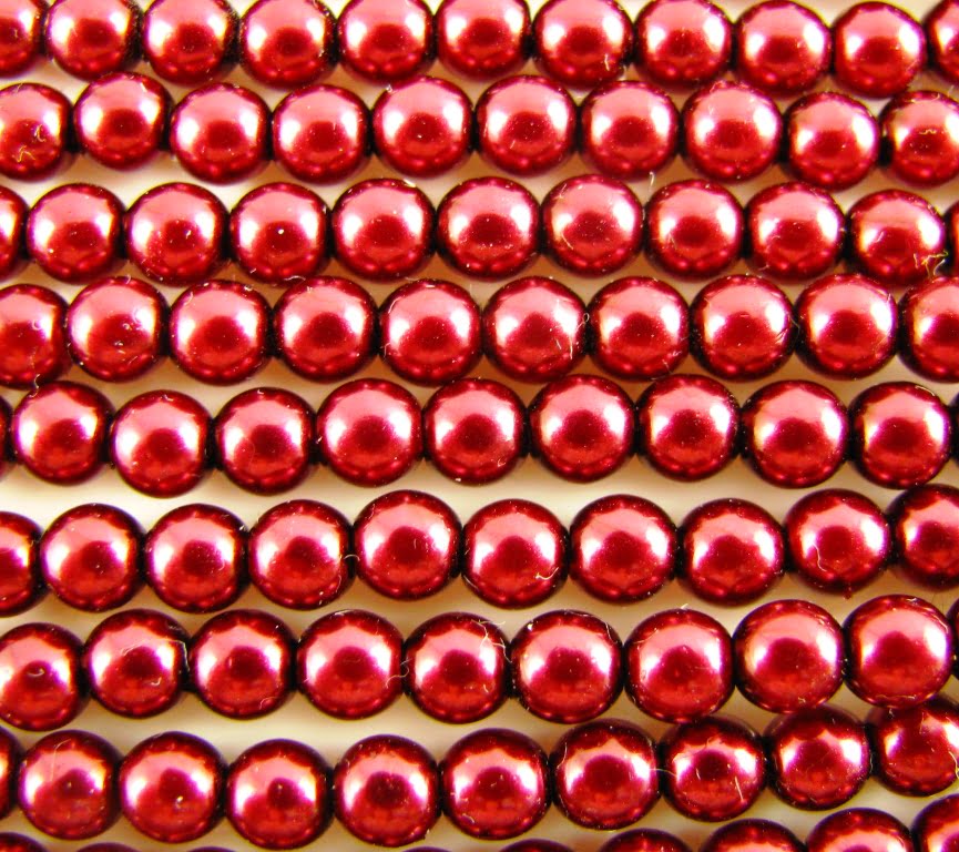 4mm Czech Round Glass Pearl - Bag of 100 – 70098 – Cranberry