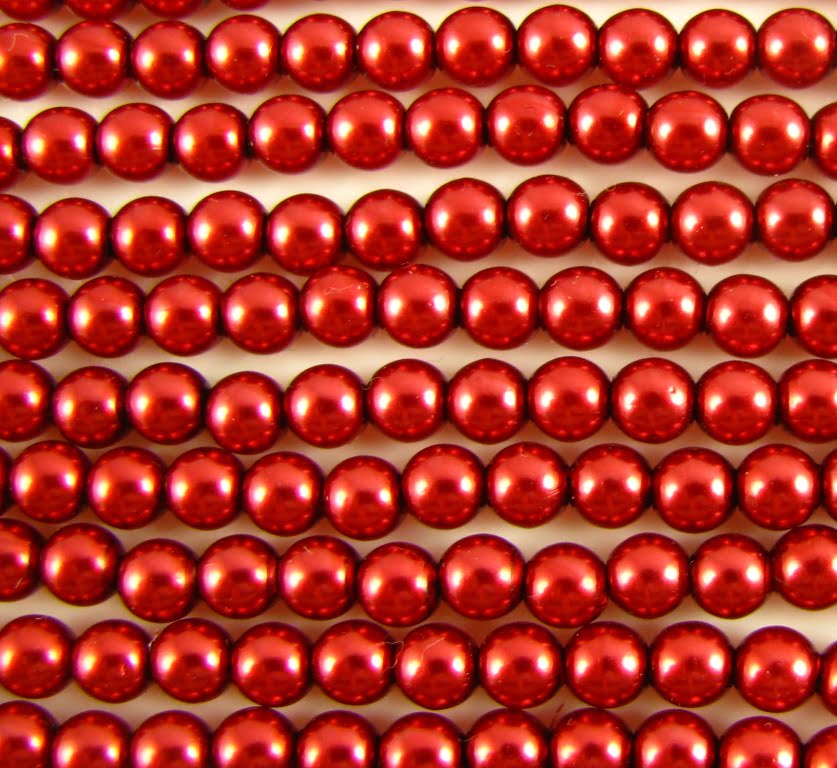 2mm Czech Round Glass Pearl Pack of 100 – 70498 – Red