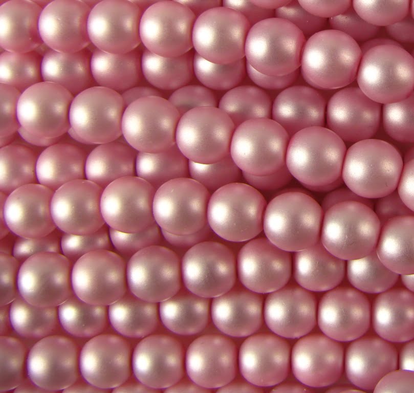 4mm Czech Round Glass Pearl - Bag of 100 – 70527 – Frosted Ballerina