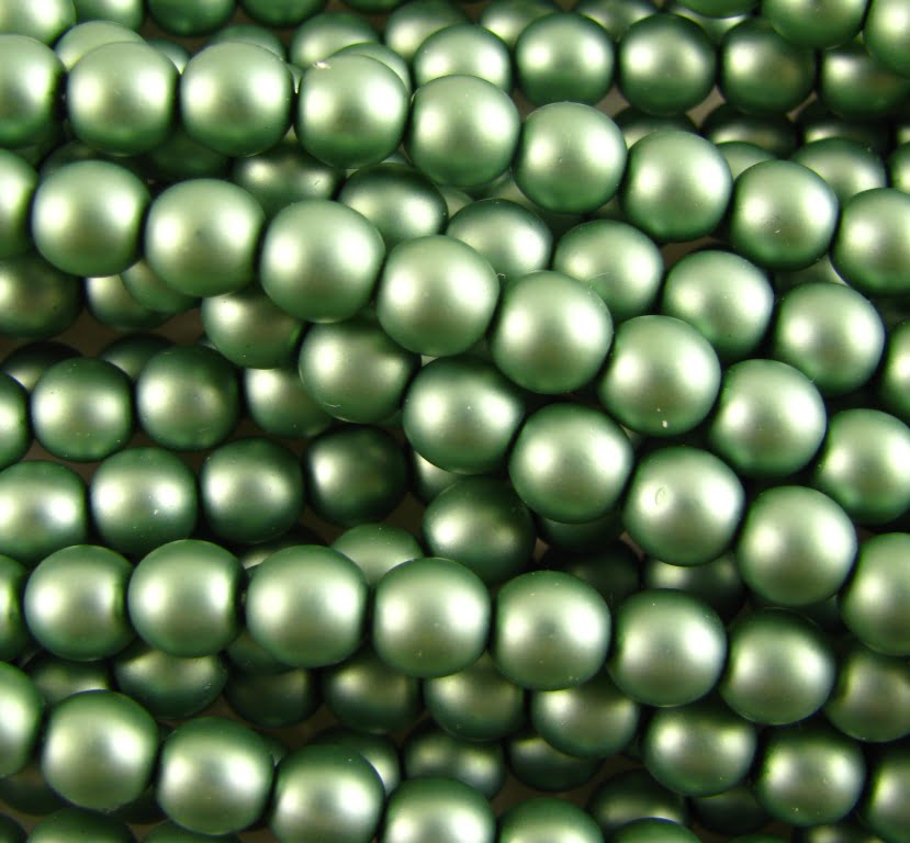 4mm Czech Round Glass Pearl - Bag of 100 - 70558 - Frosted Seafoam