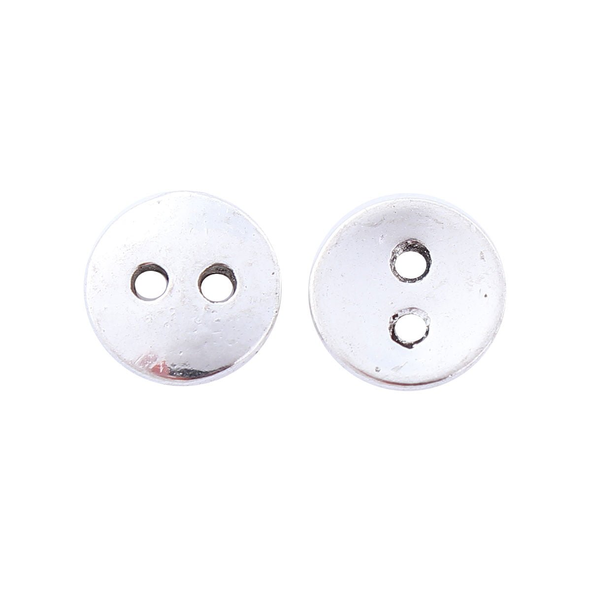 Silver Plated Plain Mini Round Button 10mm
