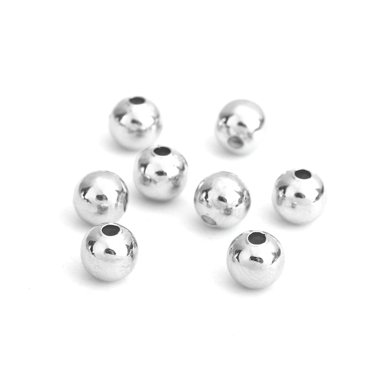 4mm Silver Plated Beads – Bag of 50