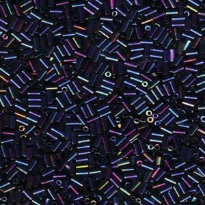 3mm Miyuki Bugle Beads (Size #1) - 7g Bag - Metallic Variegated Blue Iris - 455