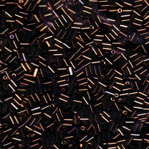 3mm Miyuki Bugle Beads (Size #1) - 7g Bag - Metallic Brown Iris - 458