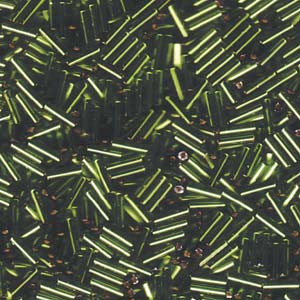 6mm Miyuki Bugle Beads 10g – Silver Lined Olivine - 26