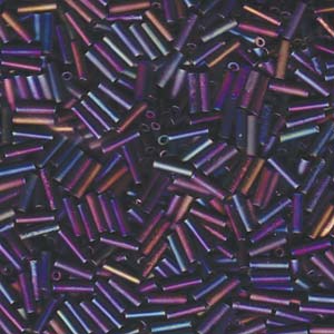6mm Miyuki Bugle Beads 10g – Matte Black AB - 401FR