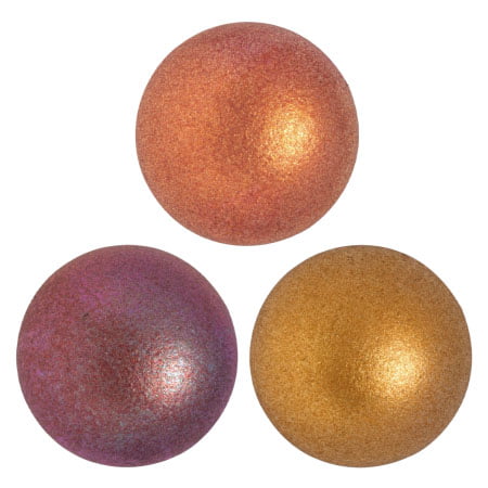 Czech Glass Cabochon 18mm - Yellow Gold Metallic Iris (Pack of 1)