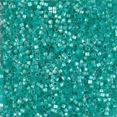 11/0 – Miyuki Delica - 5g Bag – Silk Inside Dyed Aqua Green AB– DB1869