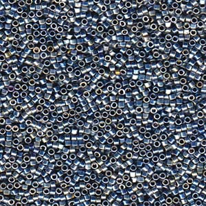 11/0 – Miyuki Delica - 5g Bag – Silver Blue Gold Iris (Palladium Plated AB) – DB0545