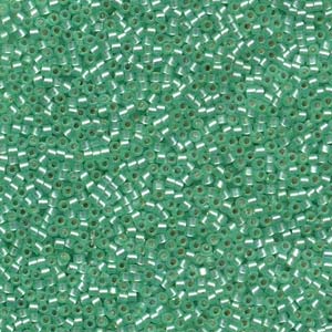 11/0 – Miyuki Delica - 5g Bag – Semi Mat Silver Lined Mint Dyed Green – DB0691