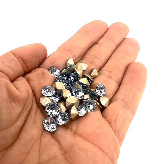 Aurora Pointy Back Chaton (C1028) SS39 – 8mm – Light Sapphire – Pack of 2