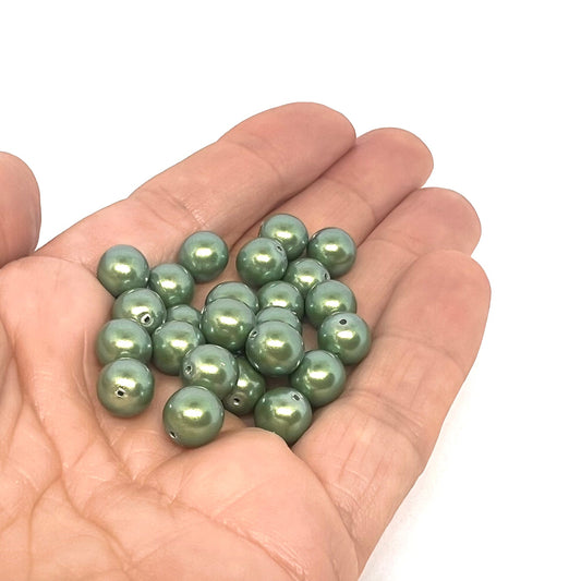 8mm Czech Round Glass Pearl Pack of 25 – 30008 – Evergreen