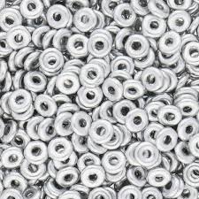 O Beads 3.8x1mm – 5g Bag – Aluminium Silver