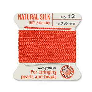 Griffin Silk Bead Cord No12 (0.98mm) - Coral