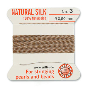 Griffin Silk Bead Cord No3 (0.5mm) - Beige
