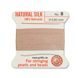 Griffin Silk Bead Cord No8 (0.8mm) – Pale Pink