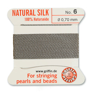 Griffin Silk Bead Cord No6 (0.7mm) – Grey