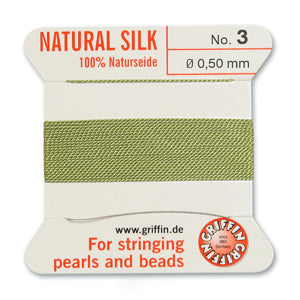 Griffin Silk Bead Cord No3 (0.5mm) – Jade Green