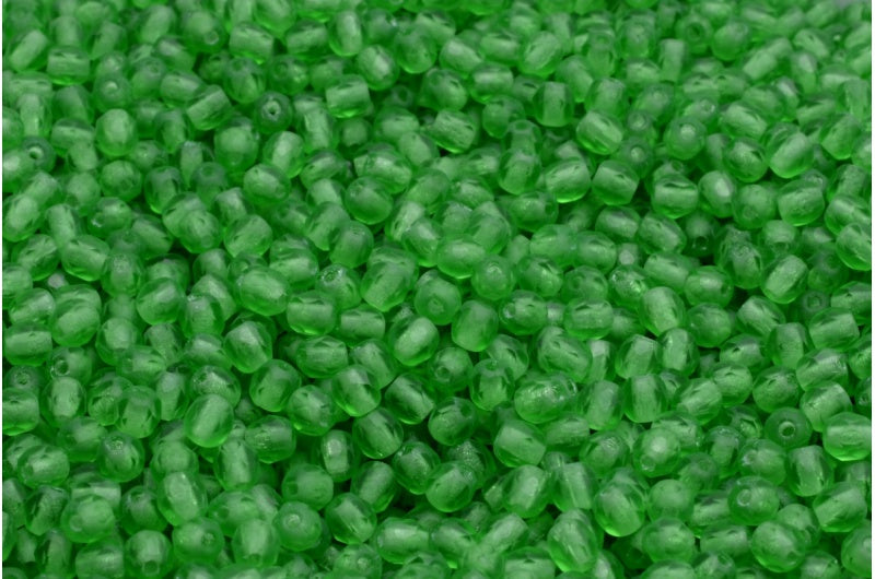 3mm Czech Fire Polish – 50120-84100 Matte Peridot x 100