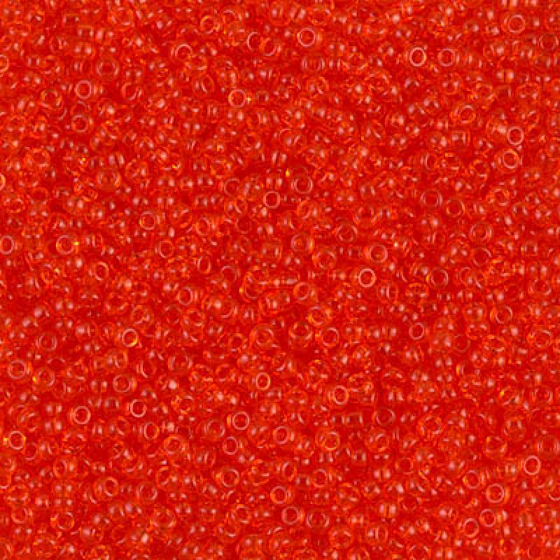 11/0 Miyuki Seed Beads - 25g Bag – Transparent Tangerine – Colour 139
