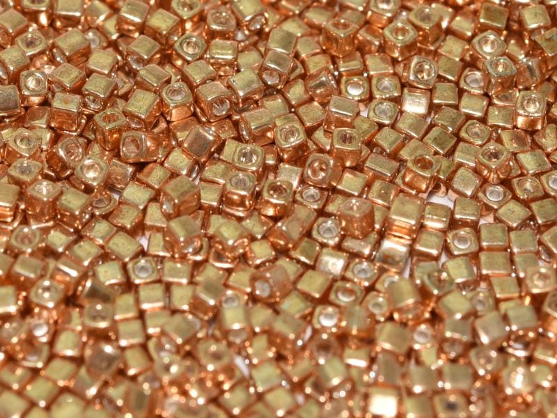 Miyuki 1.8mm Cube Beads - 5g Bag - Galvanized Yellow Gold
