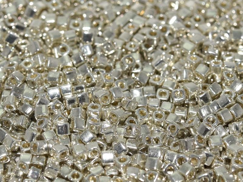 Miyuki 1.8mm Cube Beads - 5g Bag - Galvanized Silver 1051