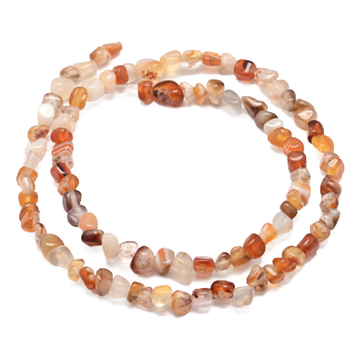 5-6mm Natural Carnelian Nugget Bead Strand - Approx 80 Beads
