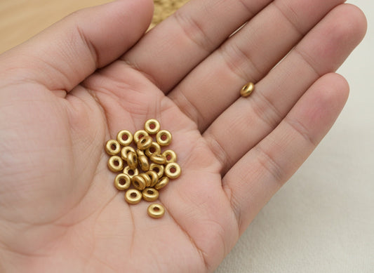 O Beads 3.8x1mm – 5g Bag – Light Gold Matte - 01710