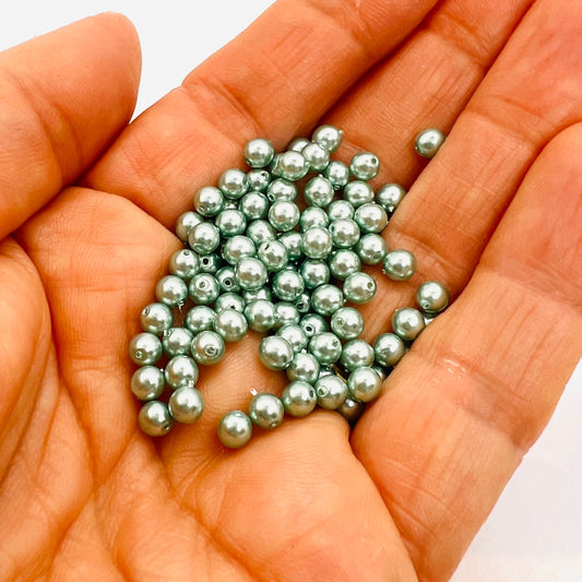 3mm Czech Round Glass Pearl Pack of 100 – 10110 – Baby Blue