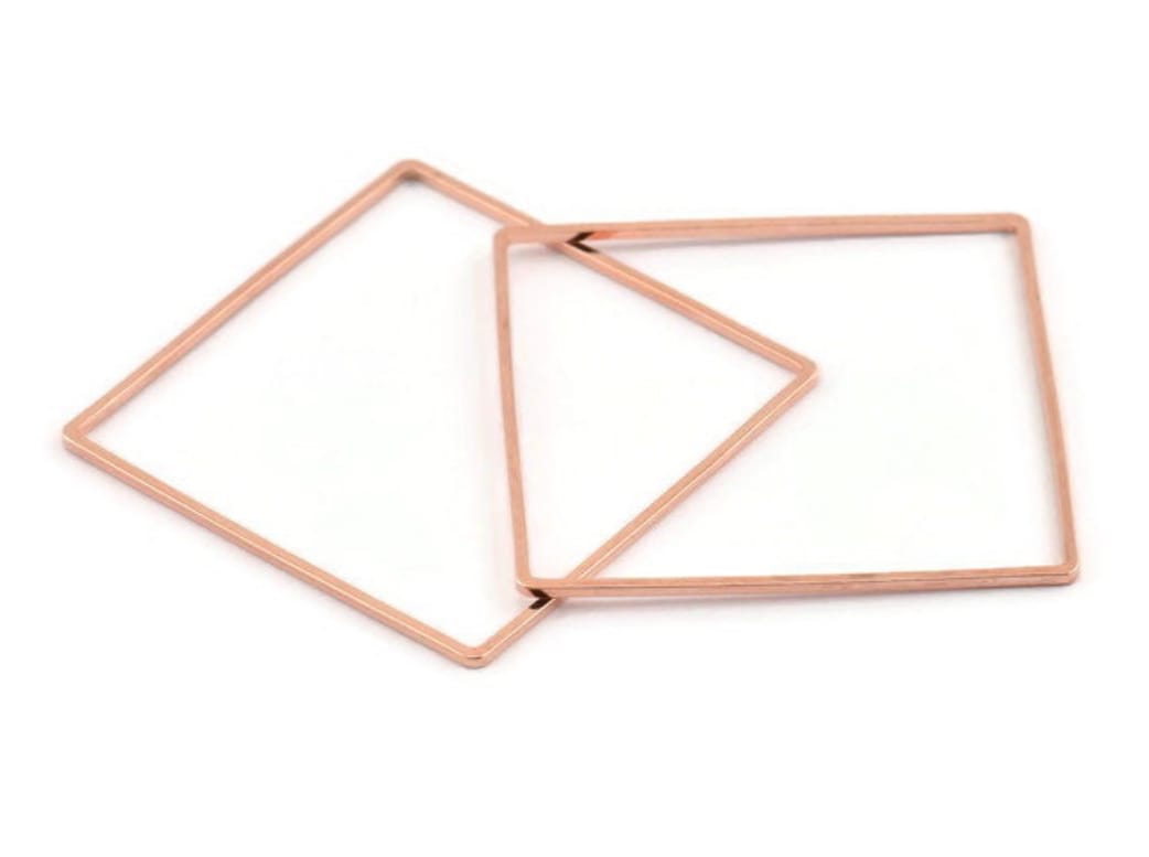 Rose Gold Plated Brass Connector – 40mm Square